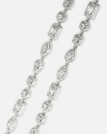 Saint Morta Iced Cluster Chain Iced White Gold