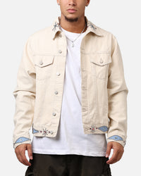 MNML Jewel Studded Trucker Jacket White