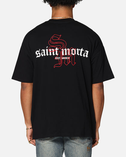 Saint Morta Heritage Boxy T-Shirt Black/Red