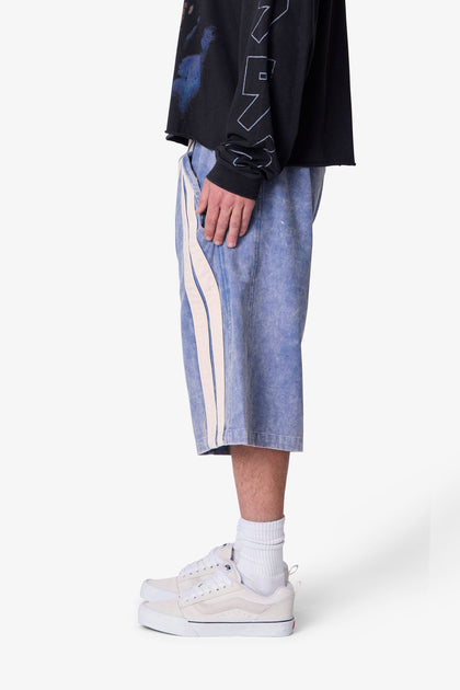 MNML Ultra Baggy Stripe Twill Short Blue