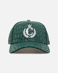 New Era New Era X Culture Kings 'Croc Skin 2.0' 9FORTY A-Frame Snapback Dark Green