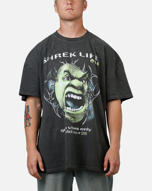 73Studio X Shrek Rave Vintage T-Shirt Black Wash