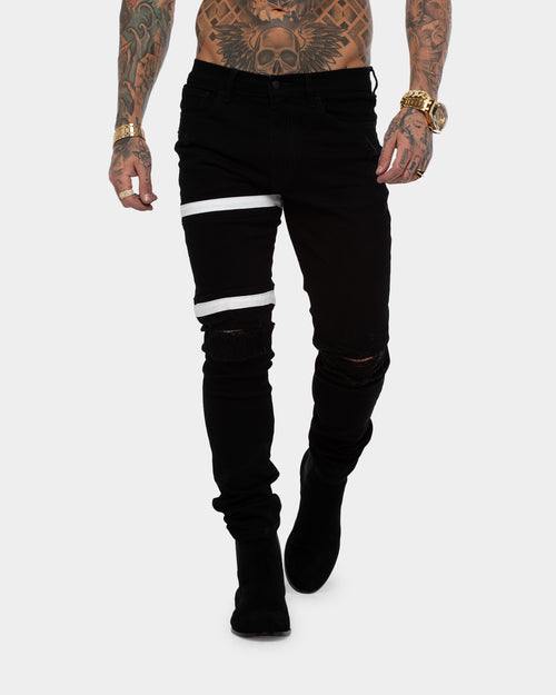 Saint Morta Sideline Distressed Jean Black/White