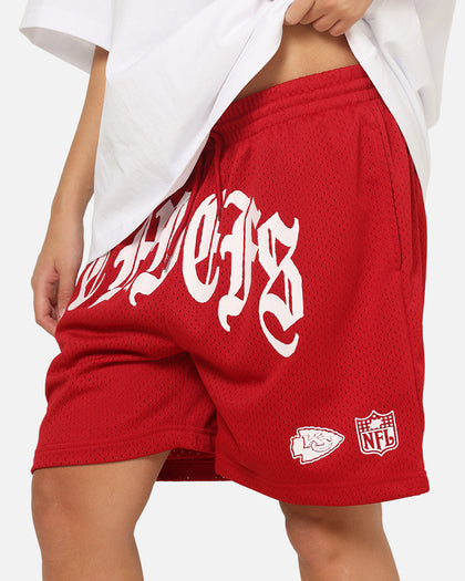Mitchell & Ness Kansas City Chiefs Arch Script Shorts Red