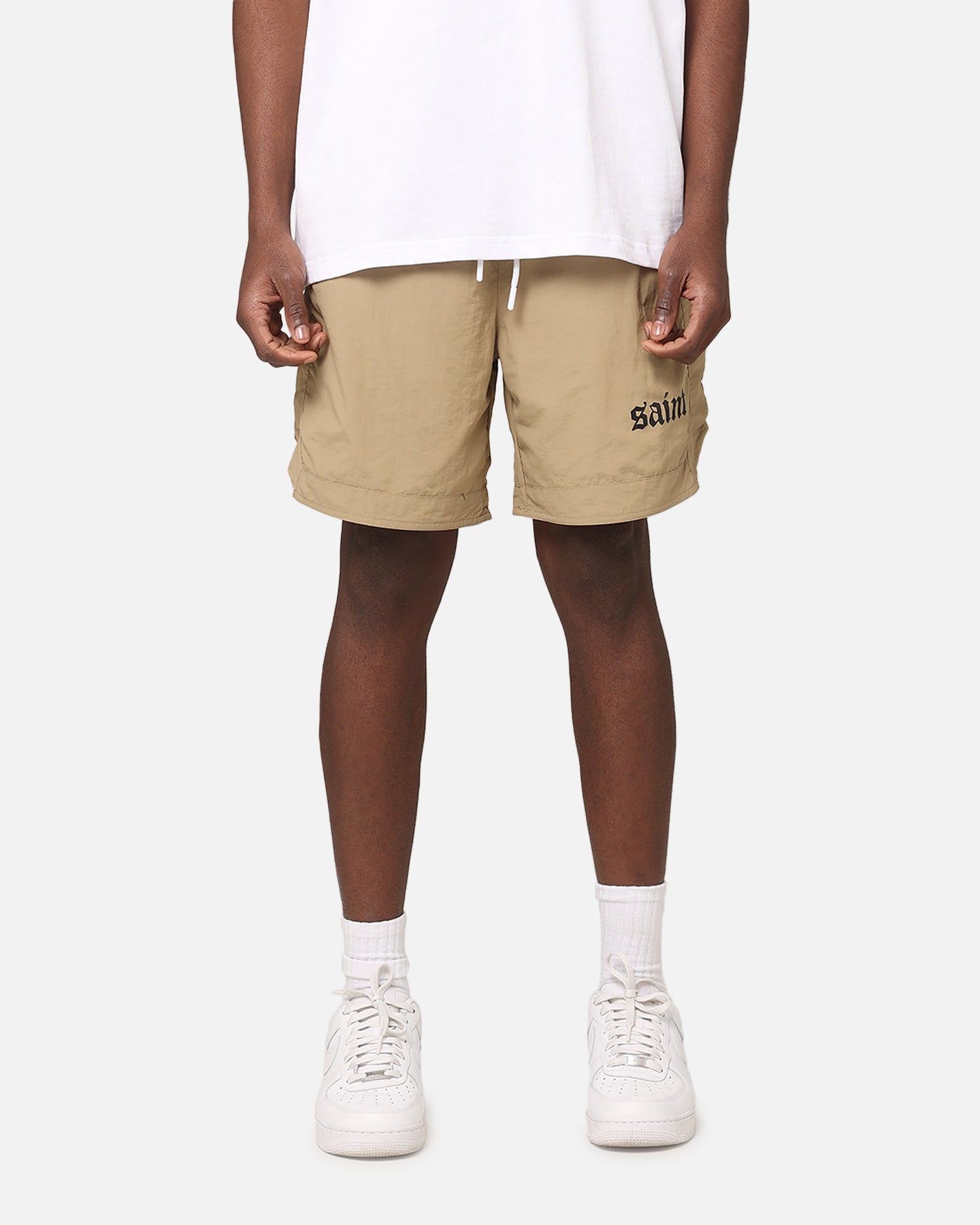 ©SAINT M×××××× I LOVE SAINT_NYLON SHORTS Saint Morta Gothic Nylon Shorts Tan | Culture Kings US