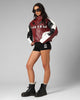 Loiter Women's Engine Cropped Vegan Leather Jacket Red