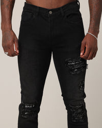 Saint Morta Paisley Summum Jeans Black Shadow