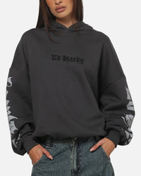 Ed Hardy Chrome Hoodie Washed Black