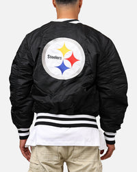 New Era X Alpha Series X NFL Pittsburgh Steelers MA-1 Bomber Jacket Black