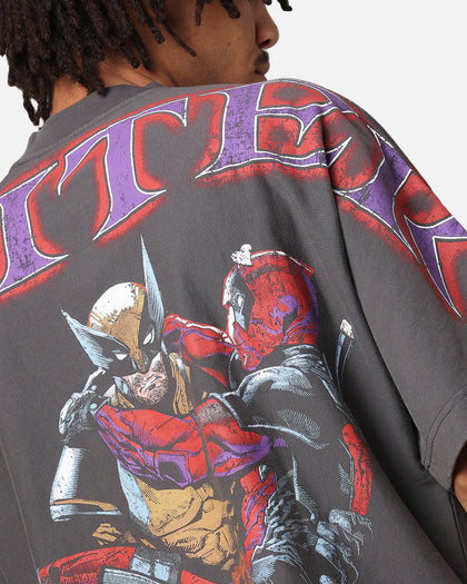 Loiter Marvel Deadpool Overprint T-Shirt Vintage Charcoal