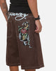 Ed Hardy Serpent Jorts Brown
