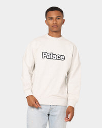 Palace Word Crewneck Grey Marle