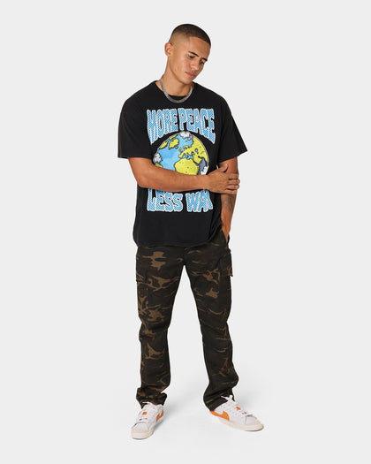 Goat Crew More Peace Less War Vintage T-Shirt Washed Black