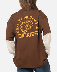 Dickies Payson 2Fer Long Sleeve T-Shirt Brown