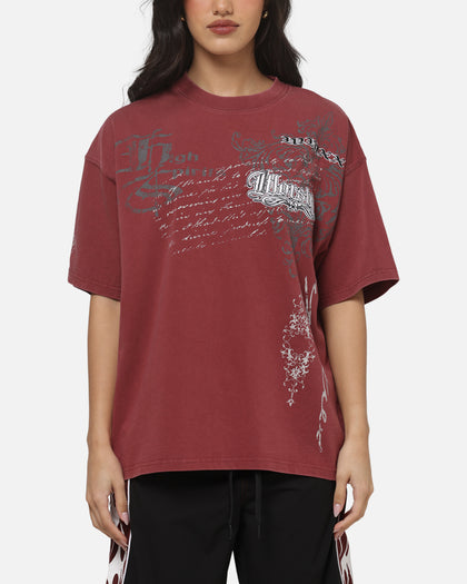 Worship Catharsis Box Crop T-Shirt Port Wine