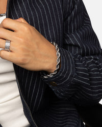 Saint Morta 8mm Rope Chain Bracelet White Gold