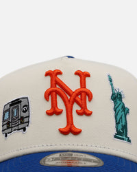 New Era New York Mets 'Chrome City Icons' 9FORTY A-Frame Snapback Chrome/Official Team Color