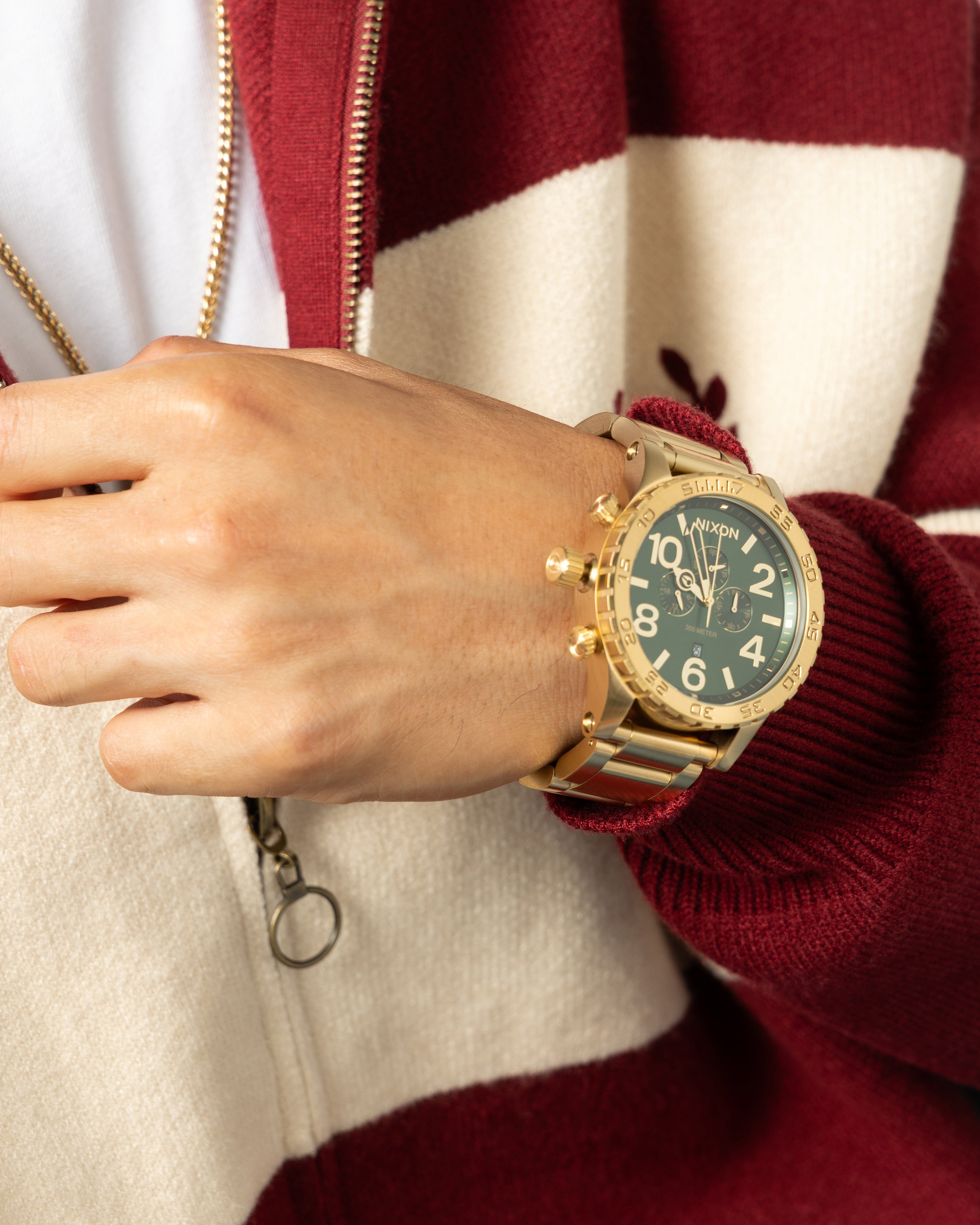 Nixon 51-30 Chrono Gold/Green | Culture Kings US