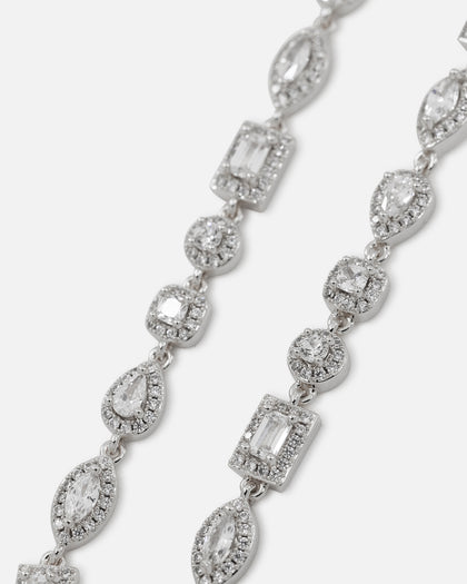 Saint Morta Iced Cluster Chain Iced White Gold