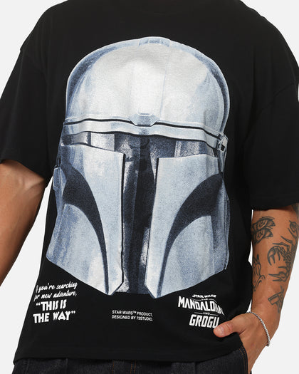 73Studio Star Wars Stand Off Glitter T-Shirt Black Acidwash