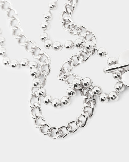 Wild For The Weekend Flower Necklace Silver