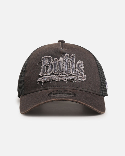 New Era Chicago Bulls 'Washed Fray' 9FORTY A-Frame Trucker Snapback Washed Grey