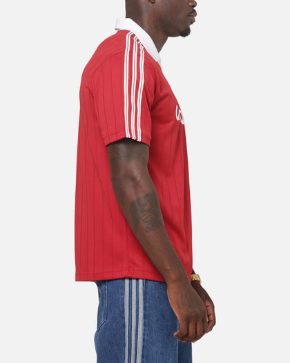 Adidas Drop Needle Pinstripe Jersey Red