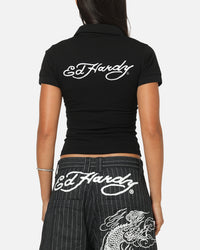 Ed Hardy Women's Polo Top Black