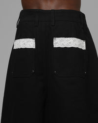 Loiter Lace Jorts Black