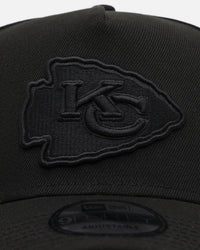 New Era Kansas City Chiefs 'Black on Black' 9FORTY A-Frame Snapback Black/Black