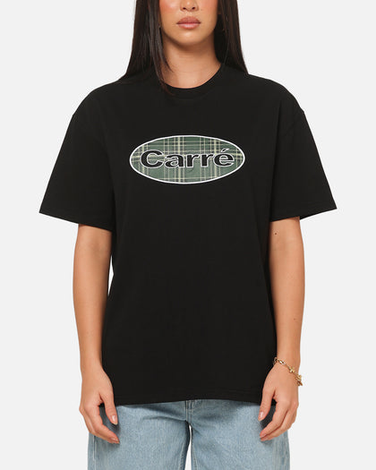 Carre Plaid Oval T-Shirt Solid Black