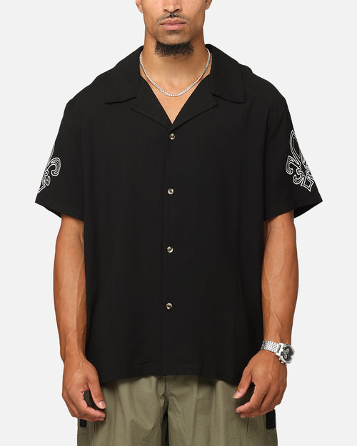 XXIII Fleur Linen Button Up Shirt Black