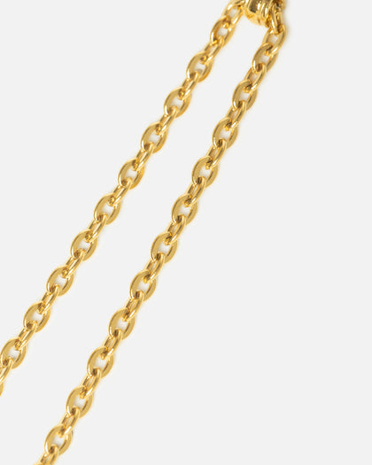 Saint Morta Pearl Square Pendant Chain Gold