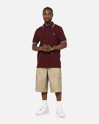 Fred Perry Twin Tipped Polo Shirt Oxblood