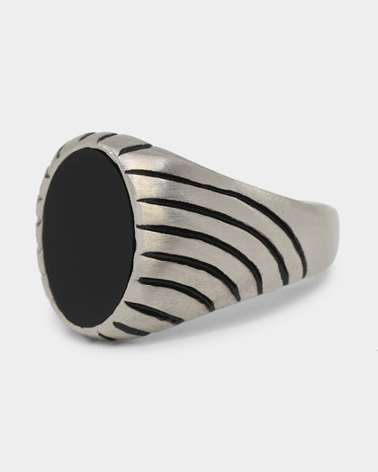 NXS Onyx Eye Ring Steel/Black