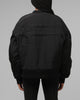 Loiter Hybrid Cropped Bomber Jacket Black