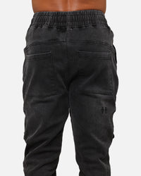 Saint Morta Aera Denim Joggers Black Shadow