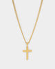 Saint Morta Textured Cross Pendant Gold