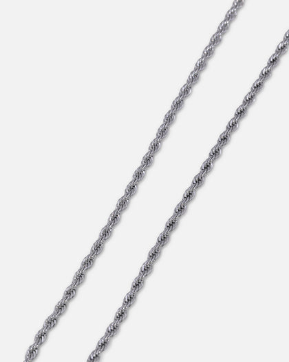 Saint Morta Textured Cross Pendant Chain White Gold