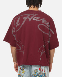 Ed Hardy Cyber Rhinestone T-Shirt Plum