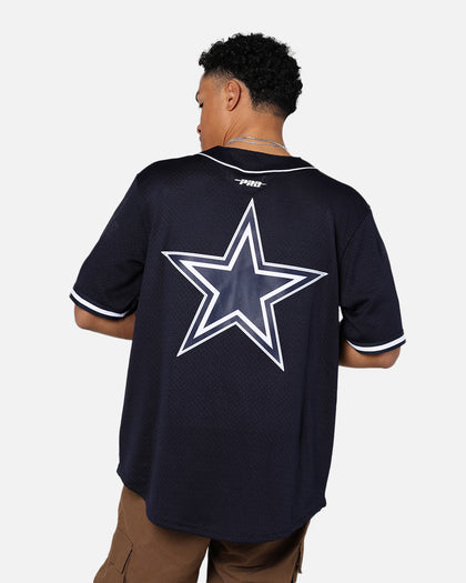 Pro Standard Dallas Cowboys Mesh Button Down Jersey Midnight Navy