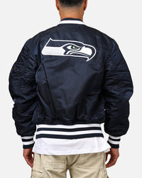 New Era X Alpha Series X NFL Seattle Seahawks MA-1 Bomber Jacket Navy/Black