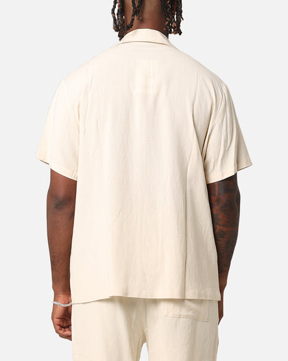 XXIII Desert Flower Linen Button Up Shirt Off White