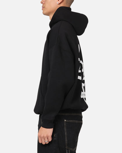 Saint Morta Gothic Stack Boxy Hoodie Black