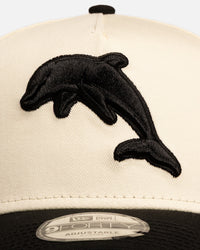 New Era Dolphins 'Chrome Black' 9FORTY A-Frame Snapback White/Black