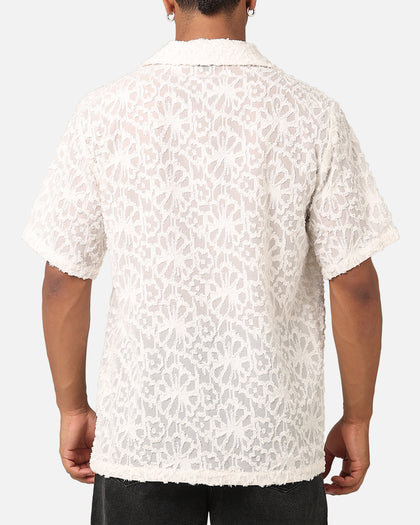 XXIII Sheer Daisy Button Up Shirt Off White
