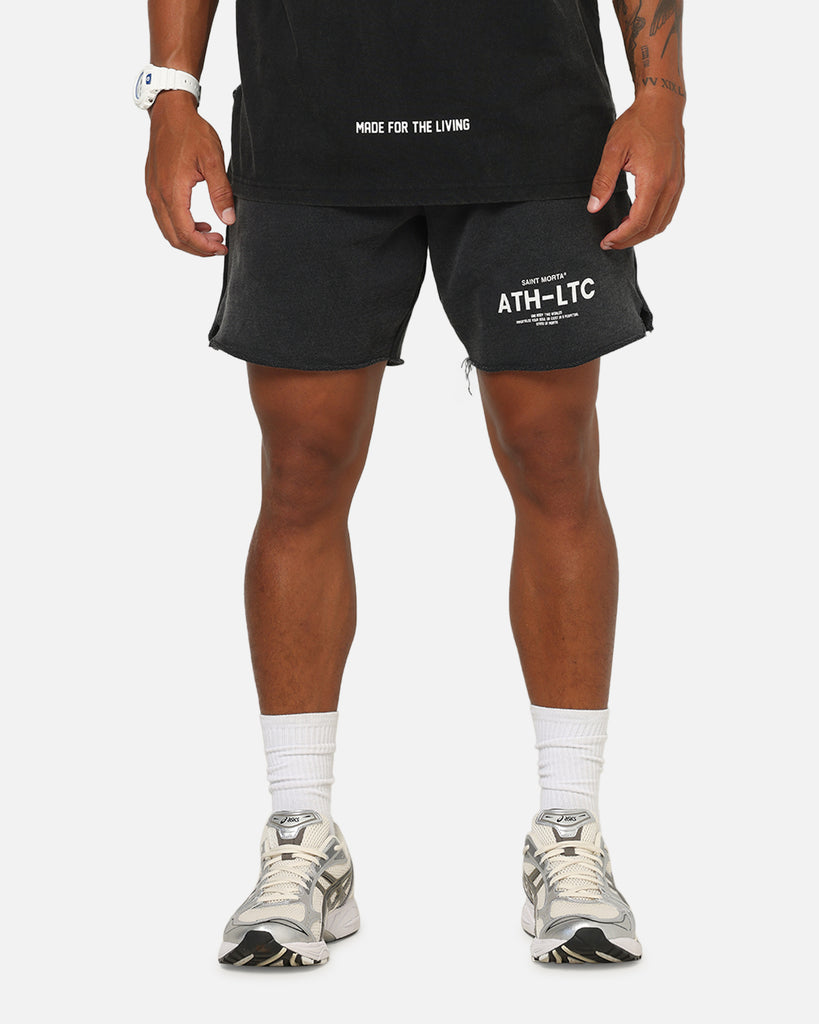 Saint Morta Athltc Sweat Shorts Washed Black | Culture Kings US