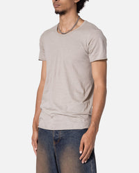 MNML Sheer Knit Bias Cut T-Shirt Bone