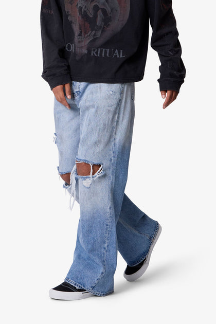 MNML Painter Kick Flare Denim Blue