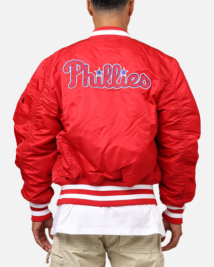 New Era X Alpha Series X MLB Philadelphia Phillies MA-1 Bomber Jacket Red